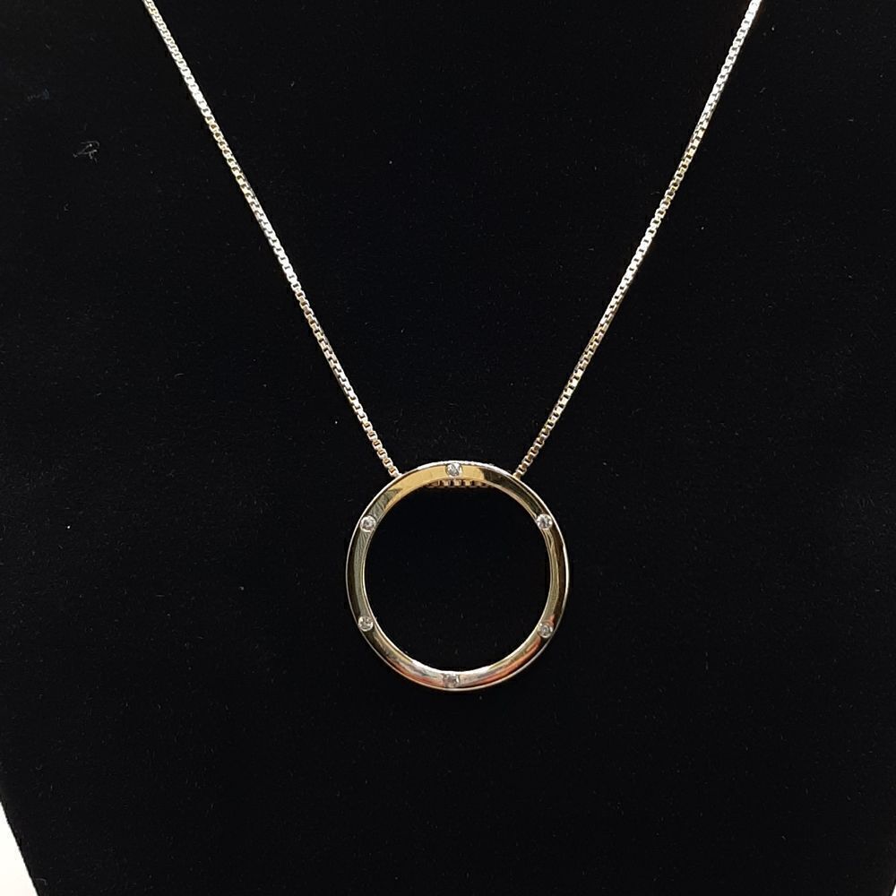 Gold plated sterling silver chain with gold plated sterling silver pendent.